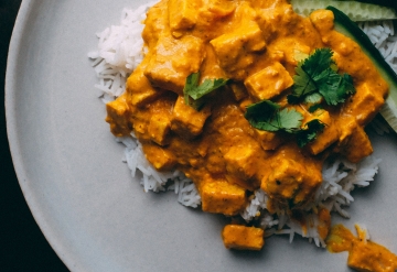 Paneer, potato and pea curry